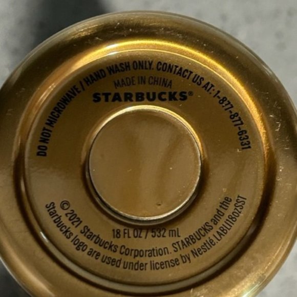 Starbucks Stainless Steel Embossed Mermaid Logo 18oz Tumbler Travel Mug Lid 2021 - Picture 3 of 4